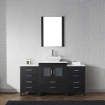 Dior 64" Single Bath Vanity in Zebra Gray with White Engineered Stone Top and Square Sink with Brushed Nickel Faucet and Mirr