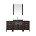 Dior 66" Single Bath Vanity in Espresso and Square Sink and Matching Mirror