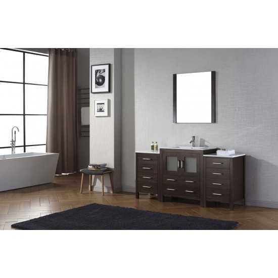 Dior 66" Single Bath Vanity in Espresso and Square Sink and Matching Mirror