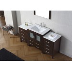 Dior 66" Single Bath Vanity in Espresso and Square Sink and Matching Mirror