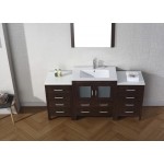 Dior 66" Single Bath Vanity in Espresso and Square Sink and Matching Mirror