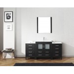 Dior 66" Single Bath Vanity in Zebra Gray and Square Sink and Matching Mirror