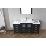 Dior 66" Single Bath Vanity in Zebra Gray and Square Sink and Matching Mirror