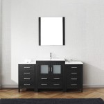 Dior 66" Single Bath Vanity in Zebra Gray and Square Sink with Brushed Nickel Faucet and Matching Mirror