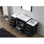 Dior 66" Single Bath Vanity in Zebra Gray and Square Sink with Brushed Nickel Faucet and Matching Mirror