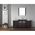 Dior 68" Single Bath Vanity in Espresso and Square Sink and Matching Mirror
