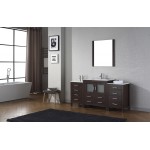 Dior 68" Single Bath Vanity in Espresso and Square Sink and Matching Mirror