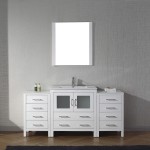 Dior 68" Single Bath Vanity in White and Square Sink and Matching Mirror