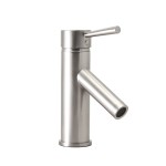 Dior 68" Single Bath Vanity in White and Square Sink with Brushed Nickel Faucet and Matching Mirror