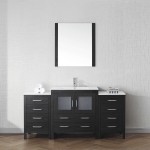 Dior 68" Single Bath Vanity in Zebra Gray and Square Sink and Matching Mirror