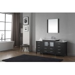 Dior 68" Single Bath Vanity in Zebra Gray and Square Sink and Matching Mirror