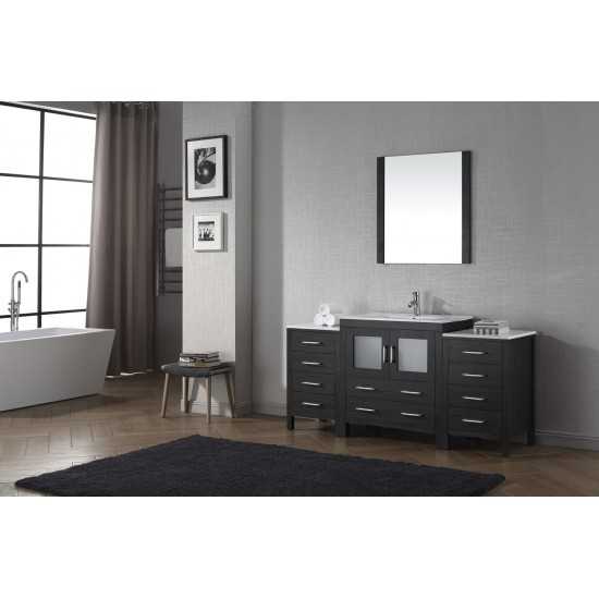 Dior 68" Single Bath Vanity in Zebra Gray and Square Sink and Matching Mirror