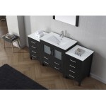 Dior 68" Single Bath Vanity in Zebra Gray and Square Sink and Matching Mirror