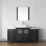 Dior 68" Single Bath Vanity in Zebra Gray with White Engineered Stone Top and Square Sink and Matching Mirror