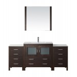 Dior 72" Single Bath Vanity in Espresso and Square Sink and Matching Mirror