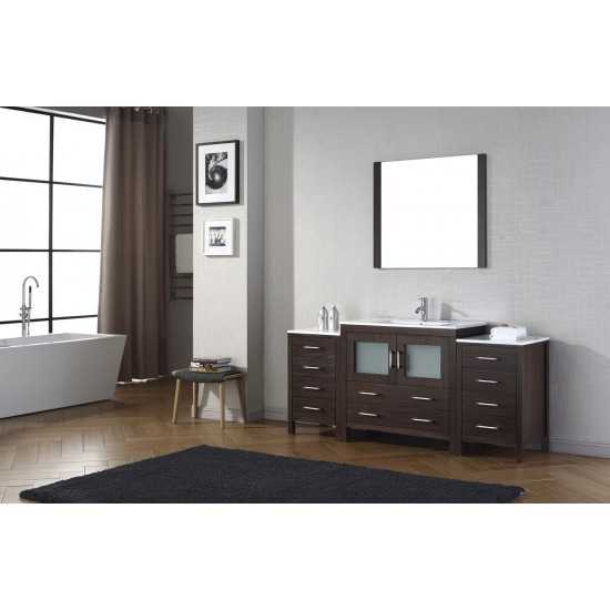 Dior 72" Single Bath Vanity in Espresso and Square Sink and Matching Mirror