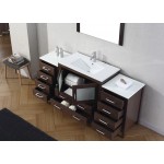 Dior 72" Single Bath Vanity in Espresso and Square Sink and Matching Mirror