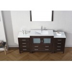 Dior 72" Single Bath Vanity in Espresso and Square Sink and Matching Mirror