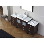 Dior 72" Single Bath Vanity in Espresso with White Engineered Stone Top and Square Sink and Matching Mirror