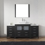 Dior 72" Single Bath Vanity in Zebra Gray with White Engineered Stone Top and Square Sink and Matching Mirror