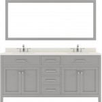 Caroline 72" Double Bath Vanity in Cashmere Gray with White Quartz Top and Round Sinks and Matching Mirror