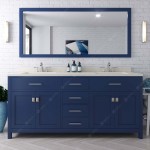 Caroline 72" Double Bath Vanity in French Blue with White Quartz Top and Round Sinks with Polished Chrome Faucets and Mirror