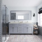 Caroline 72" Double Bath Vanity in Gray with White Quartz Top and Round Sinks