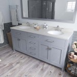 Caroline 72" Double Bath Vanity in Gray with White Quartz Top and Round Sinks