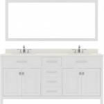 Caroline 72" Double Bath Vanity in White with White Quartz Top and Round Sinks and Matching Mirror