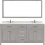 Caroline 72" Double Bath Vanity in Cashmere Gray with White Quartz Top and Square Sinks and Matching Mirror