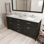 Caroline 72" Double Bath Vanity in Espresso with White Quartz Top and Square Sinks