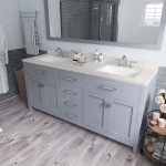 Caroline 72" Double Bath Vanity in Gray with White Quartz Top and Square Sinks