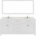 Caroline 72" Double Bath Vanity in White with White Quartz Top and Square Sinks and Matching Mirror