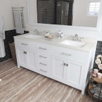 Caroline 72" Double Bath Vanity in White with White Quartz Top and Square Sinks and Matching Mirror