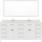 Caroline Parkway 72" Double Bath Vanity in White with White Quartz Top and Square Sinks with Brushed Nickel Faucets and Mirro
