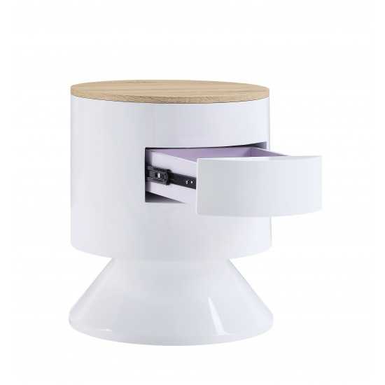 ACME Otith Night Table, White High Gloss