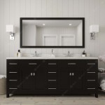 Caroline Parkway 78" Double Bath Vanity in Espresso with White Quartz Top and Round Sinks