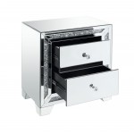 ACME Noralie Night Table, Mirrored & Faux Diamonds