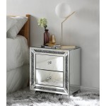 ACME Noralie Night Table, Mirrored & Faux Diamonds