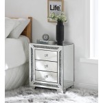 ACME Noralie Night Table, Mirrored & Faux Diamonds