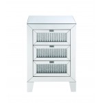 ACME Caesia Night Table, Mirrored & Faux Diamonds