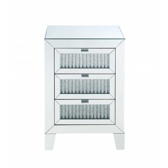 ACME Caesia Night Table, Mirrored & Faux Diamonds