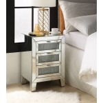 ACME Caesia Night Table, Mirrored & Faux Diamonds