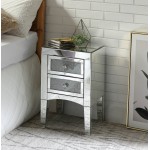 ACME Nowles Night Table, Mirrored & Faux Stones