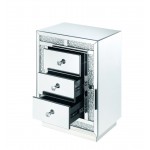 ACME Mallika Night Table, Mirrored & Faux Crystals