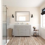 Caroline 48" Single Bath Vanity in Cashmere Gray with White Quartz Top and Square Sink and Matching Mirror