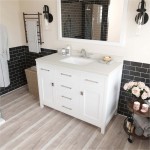 Caroline 48" Single Bath Vanity in White with White Quartz Top and Square Sink and Matching Mirror