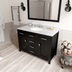 Caroline 48" Single Bath Vanity in Espresso with White Marble Top and Round Sink