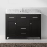 Caroline 48" Single Bath Vanity in Espresso with White Marble Top and Square Sink with Brushed Nickel Faucet