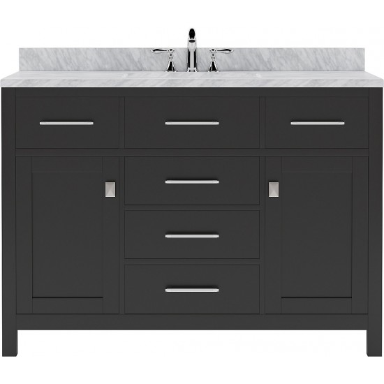 Caroline 48" Single Bath Vanity in Espresso with White Marble Top and Square Sink